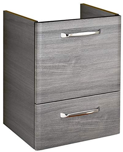 Pelipal Waschtischunterschrank Quickset 328 in Graphit Struktur quer Nachbildung, 40 cm breit | Waschtischunterschrank ohne Waschbecken mit 1 Tür und 1 Schubkasten