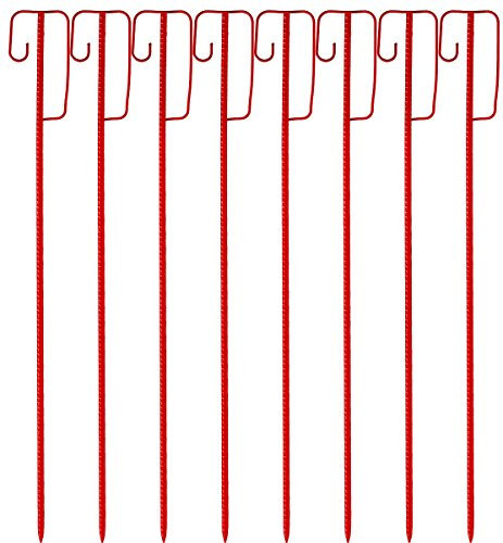 UvV Absperrleinenhalter Laterneneisen 1,2 Meter UVV Sicherheitsbügel - 8 Stück Set rot