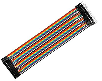 sourcing map Male to Female 40P Breadboard Jumper Wire 2.54mm Pitch Ribbon Cable 21cm Long