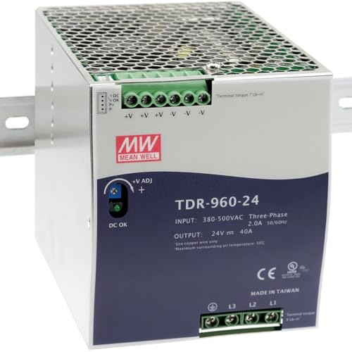 WITTKOWARE TDR-960-48 Drehstrom-Schaltnetzteil für 35mm DIN-Hutschiene, 960W, Ausgang 48V/DC, max. 20A