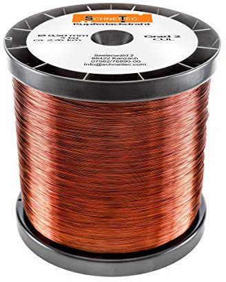 Kupferlackdraht W210 Ø 0,50 mm 5 kg, ca. 2630m - CU Lackdraht Grad 2 CUL Kupferdraht Gewicht 5 Kilogramm Durchmesser 0,50 Millimeter Wickeldraht Kupfer Draht nach IEC 60317-13