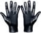 Skeleteen Kostümhandschuhe in Metallic-Schwarz – glänzendes schwarzes Superhelden-Abendkleid, Stretch-Handschuh-Set für Herren, Damen und Kinder