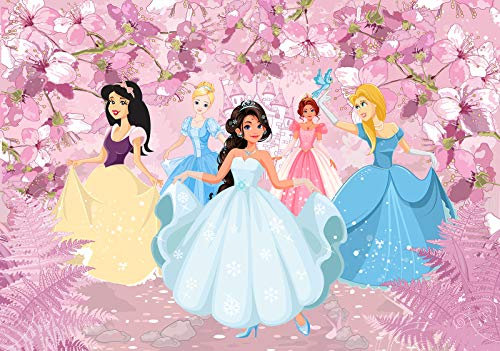 Consalnet - Vlies Fototapete Kinderzimmer 254x184 cm Prinzessin Mädchen Ball Ballkleid Blumen - Fototapeten Tapeten für Kinder Kindertapete - Vliestapete Wandtapete Tapete 3D Effekt