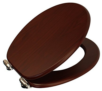 Norfolk Soft Close Wood Toilet Seat, Adjustable Chrome Hinges, Easy Installation, Moisture Resistant