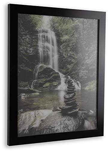 Homedeco-24 Bilderrahmen Modena Multifit 50 x 75 cm Mattes Schwarz mit weißer Rückwand und klarem Acrylglas