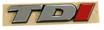 Volkswagen 7D0853675CEQW - Logo per portellone posteriore, cromato e rosso