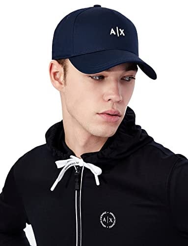 Armani Exchange Herren Essential, Embossed Logo, Cotton Twill Baseball Cap, Navy, Einheitsgröße