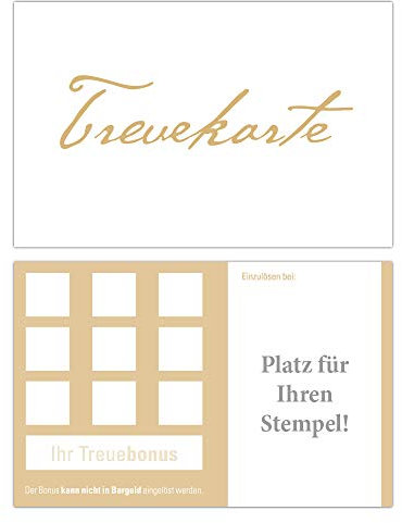 Premium Neutrale Bonuskarten 50 Stk. mit 10 Stempelfeldern Beige Weiß. Treuekarten passend für Gastronomie Restaurant Weinhandel Friseur Nagelstudio Wellness Praxis