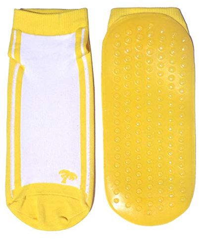 Weri Spezials Calcetines de playa para niños con revestimiento ABS, Palmeras amarillas, 35-38