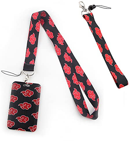 Anime Schlüsselband für Autoschlüssel mit ID Badge Halter und Handgelenk Lanyard für Schlüssel für Männer Frauen, Handgelenk und Hals Lanyard Set
