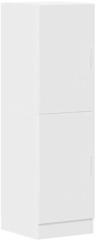 SXJEQOC Cupboard Apothekerschrank Küche Vorratsschrank Küche Wohnzimmerschränke - Küchenschrank Weiß 38x41,5x131,5 cm Holzwerkstoff für Küche Bad Werkstatt Outdoor