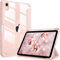 Fintie Funda Durable para iPad Mini 7 2024 / Mini 6 2021 de 8,3 Pulgadas con Portalápiz - Carcasa Trasera Transparente a Prueba de Choques Auto-Reposo/Activación, Oro Rosa