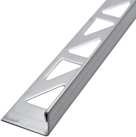 Dalsys Fliesenschiene Fliesenprofil Edelstahl L-Profil Gebürstet 2,5m x 12,5mm, Fliesenprofil