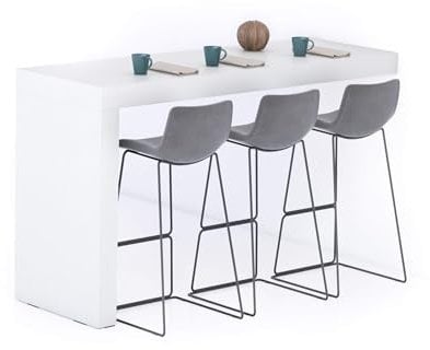 MOBILI FIVER, Evolution Küchenhalbinsel 180x60, Esche, Weiß, Made In Italy