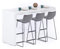 MOBILI FIVER, Península de Cocina Evolution 180x60, Fresno Blanco, Mesa Auxiliar de Cocina para 6 Personas, Made In Italy