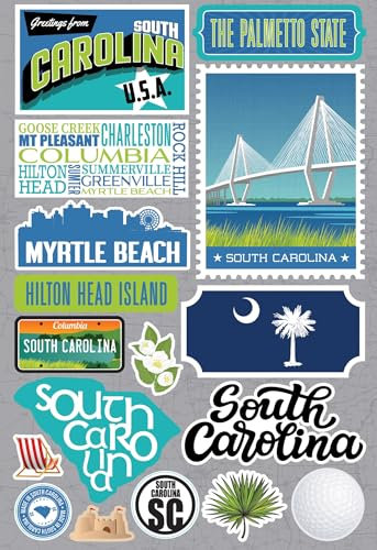 Reminisce Jet Setters 3.0 State Dimensional Stickers-South Carolina