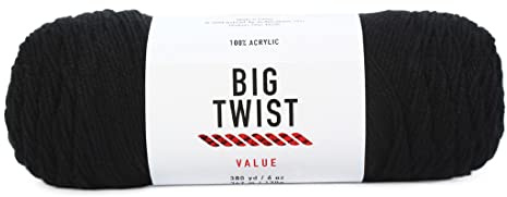 Craftz Black Worsted Yarn (100% Acrylic, 6 oz, 380 yards)