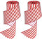 2 Rollen 2,5 Zoll x 6 Yards Rot und Weiß Weihnachtsband mit Drahtkanten DIY Basteln Band für Weihnachtsbaum Dekorationen Kranz Schleifen Verpackung Zubehör (Vertikaler Streifen)