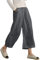 Famulily Womens Summer Linen Cropped Trousers Wide Leg Lounge Pants with Pockets Dark Gray M