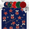 ANRO Weihnachtsteppich Weihnachtsläufer Teppich Läufer Flur Sauberlaufmatte Weihnachten rutschfest Meterware mit Glitzer Merry Christmas Blau 500x100cm