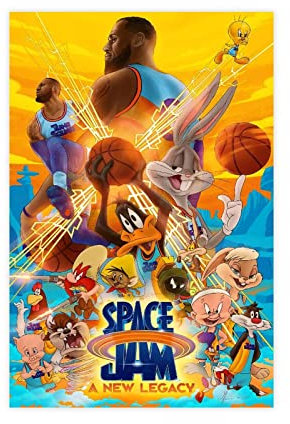 Filmposter Movie Space Jam A New Legacy 2021, 9, Leinwand-Poster, Wandkunst, Dekoration, Druck, Bild für Wohnzimmer, Schlafzimmer, Dekoration, Rahmen-Stil, 30 x 45 cm