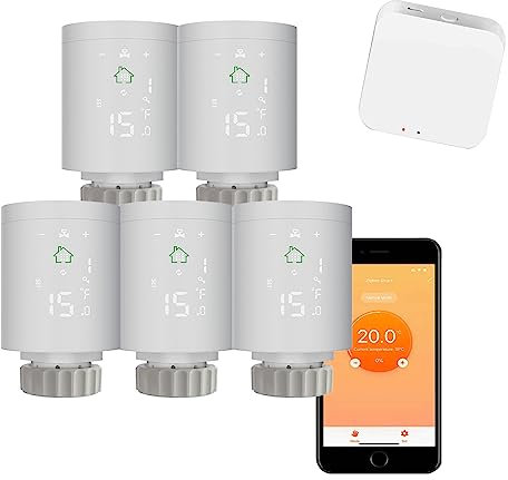 Qiumi Contrôleur de radiateur thermostatique Wifi Zigbee3.0 TRV avec télécommande