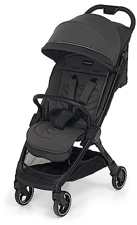 Foppapedretti Passeggino Leggero Ciao, per bambini 0-22 Kg (0-4 anni), Chiusura ad 1 mano, Self-Standing, Schienabile Regolabile, Ruote Ammortizzate, Porta Oggetti, Telaio in Alluminio, Grigio
