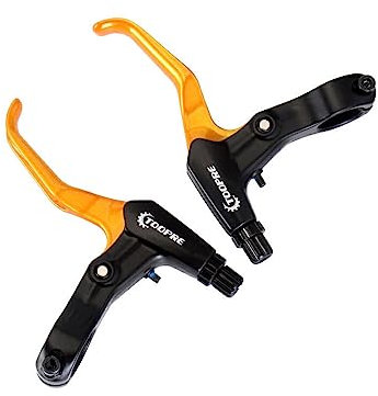 SUIOPPYUW 1 Paar Fahrrad Bremshebel Lenker Folding Mountainbike Griffe Aluminiumlegierung Leicht Radfahren Malerei, Gold