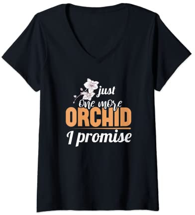 Donna Orchids Orchids Phalaenopsis | Dendrobium Orchidee Orchid Maglietta con Collo a V