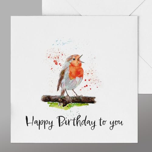 Geburtstagskarte Rotkehlchen
