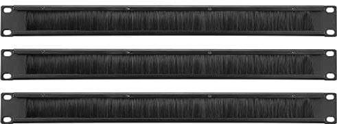 PATIKIL Brush Cable Manager 1U, 19 Inch, 3 Pack Horizontal Rack Mount Cable Management Strip Panel for Network Server Rack