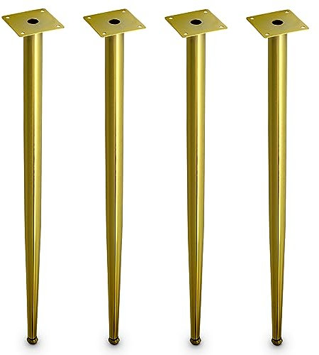 Mavö 4 Stück goldene Tischbeine Stuhlbeine Kommodenbeine 72cm Möbelfüße Möbelbeine Sofabeine Schrankbeine KOVA (720mm, Gold)
