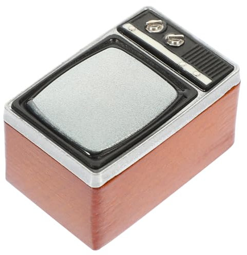 Toyvian Modelo De Televisión Retro Decoración De La Casa De Muñecas Modelo De Televisión Simulado Mini Televisor De Casa De Muñecas Modelo Mini TV Muebles De Niño Madera Juguete Miniatura