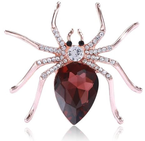 Brooches For Women Crystal Spider Brooch Halloween Costume Insect Pin Vintage Alloy Diamond Shawl Buckle Purple