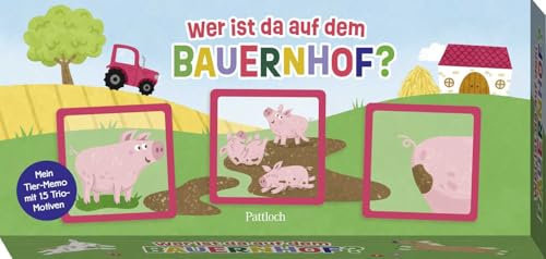 Pattloch Geschenkbuch Wer ist da auf dem Bauernhof?: Mein Tier-Memo mit 15 Trio-Motiven | Das lustige Dreier Memory für Kinder ab 5 Jahren - Mit 15 Trios zu den beliebtesten Bauernhoftieren.