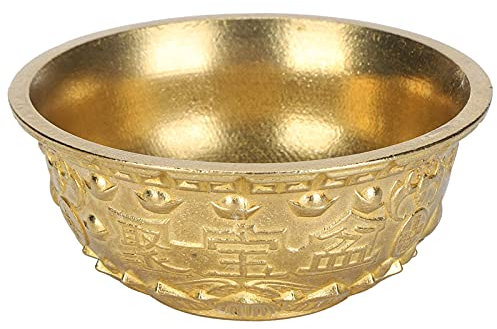 MUNEFE Messing-Schatzschale, Feng-Shui-Ornamente, Reichtum, Glück, Porsperity-Schale, Handwerkliche Sammlerfiguren Für Das Heimbüro
