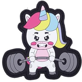 Parche de Goma con parte trasera de gancho y bucle, Parche para Mochilas y Chalecos de Cross Training y Gimnasio (Unicornio)