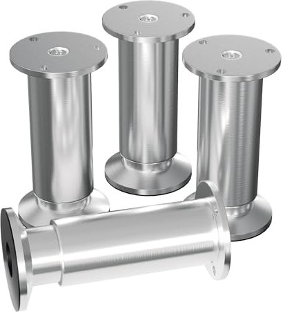 Fogmiea 4er Set Möbelfüße | Schrankfüße Höhenverstellbar | Höhe 200mm mit Schrauben für individuelle DIY-Möbel | Möbelbeine Küchenschränke Aluminium runde Schrankfüße