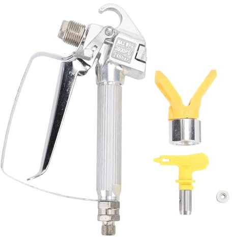 ZAWELIYO Pistola a Spruzzo Airless con Ugello, Pistola a Spruzzo Portatile Ad Alta Pressione in Materiale Metallico per Spruzzare Vernice Stucco Lattice