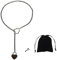 QTTRPCU Choker Kette, Heart O-Ring slip Chain Necklace mit Y-Heart Lock and Key Necklace, Stainless Steel Adjustable Halskette Herz