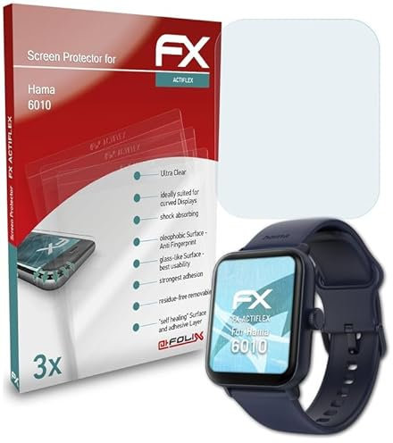 atFoliX Schutzfolie kompatibel mit Hama 6010 Folie, ultraklare und flexible FX Displayschutzfolie (3X)