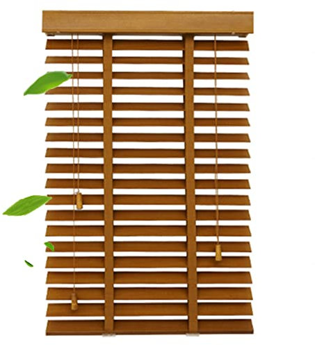 Solid Wood Window Blinds - Venetian Blinds for Privacy, Horizontal Blackout Shades - - Wooden Roller Shades for Home and Office