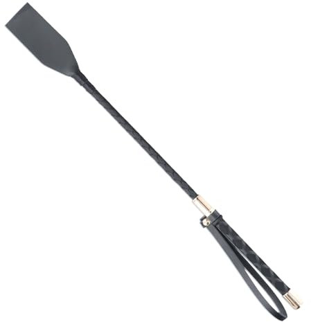 Frustino Equitazione 45 cm, Frusta da Equitazione in Nero, Leggero e Confortevole per L'Allenamento Quotidiano e Salto del Cavallo