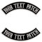 QIMAMADE Patch Personalisiert Aufnäher Selbst Gestalten Namensschild Stickabzeichen für Motorrad Biker Rocker Aufnäher aufbügeln oder aufnähen 2PC Oben & Unten Größe XL