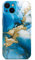ONEFLOW Bliss Cover für iPhone 13 Hülle in Marmor Optik, Designer Case Handy Schutzhülle mit Kameraschutz, Muster Hardcase Glitzer Handyhülle marmoriert, Blau Gold