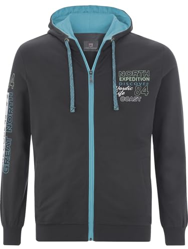 Jan Vanderstorm Herren Sweatjacke Roderich | Stylische Hoodie-Jacke mit Kapuze, 100% Baumwolle, große Größen L–7XL, bequemer Comfort-Fit für Männer, Reißverschluss