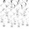 20 Stück Silber Hängende Stern-Wirbel-Dekorationen, Luftschlangen, Dekoration Spirale Sterne Spiralen Girlande Folien, Folienwirbel für Deckendekoration, Abschlussfeier, Hochzeit, Partyzubehör
