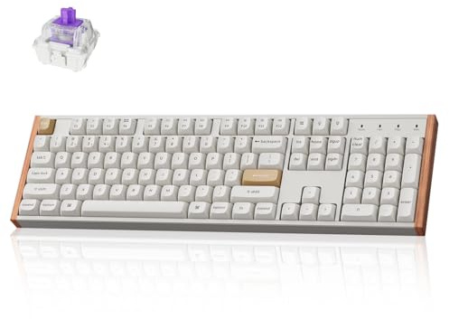 Keychron Tastiera K10 HE effetto Hall Wireless, interruttore magnetico, hot swap, attivazione regolabile, modalità di attivazione rapida con telaio in alluminio + legno, RGB personalizzato full-size