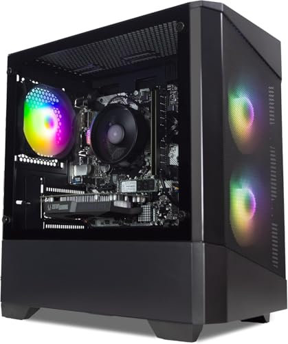 ionz Gaming PC - AMD Ryzen 5 5500, Nvidia RTX 3050, 16GB RAM, 1TB NVMe SSD, Windows 11, 500W 80+ PSU, WiFi (KZ-10 Mini, Black)