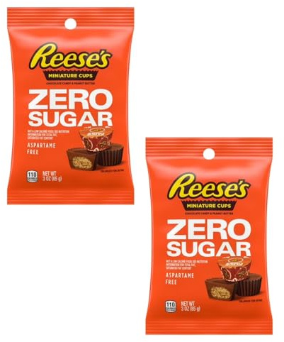 Reese's Zero Sugar Miniatur-Tassen - 2er-Pack - Schokoladen-Süßigkeiten und Erdnussbutter - Klassische Leckereien, die jeder lieben wird